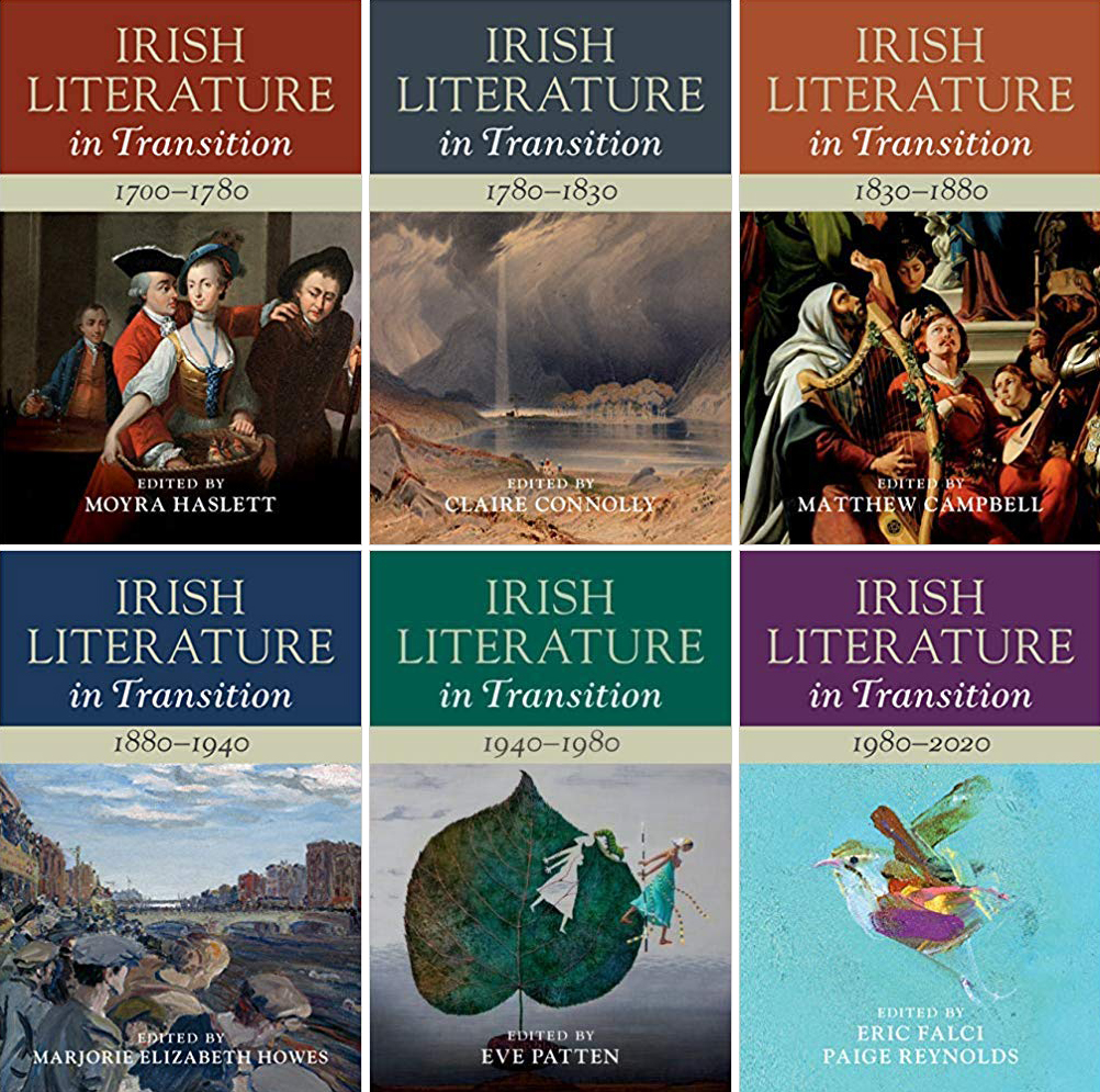 Capas da série Irish Literature In Transition, que cobre a tradição da literatura irlandesa.